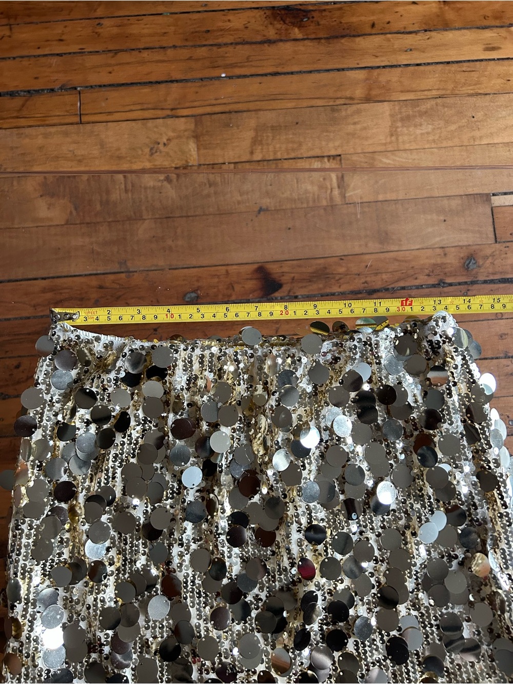 Gold Sequin Mini Skirt - Women's Party Skirt - Picture 5 of 7